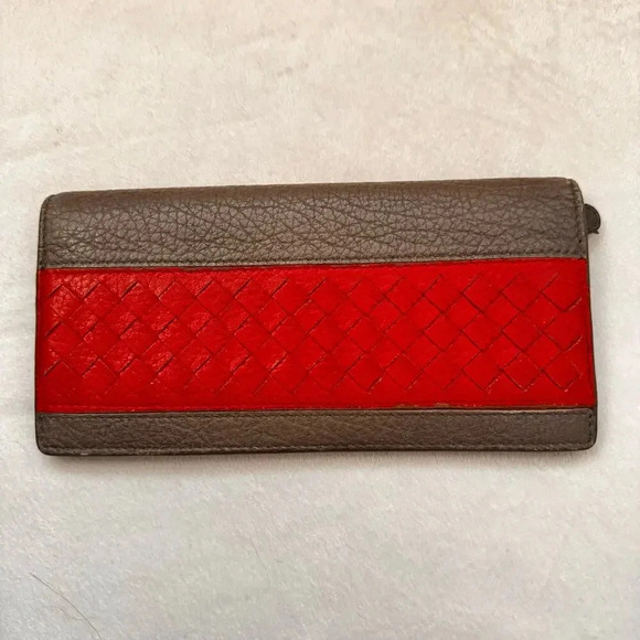 Bottega Veneta Multicolor Intrecciato Leather Bifold Long Slim Wallet B00090640Q - Picture 1 of 16